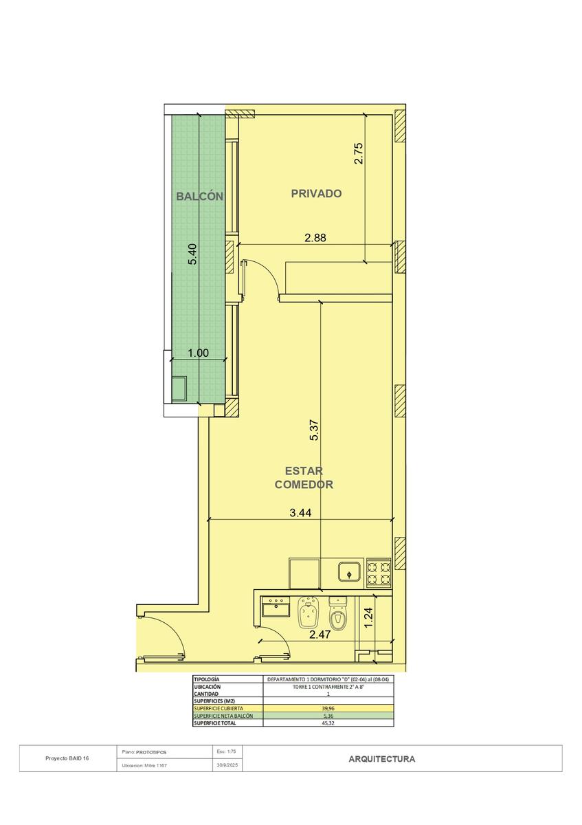 Mitre 1167 – 1 Dormitorio Unidad D Piso 2