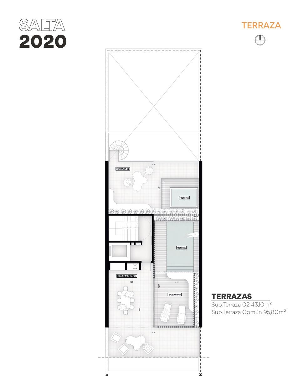 Salta 2020 Piso 8 Departamento A  – 3 Dormitorios Piscina Exclusiva