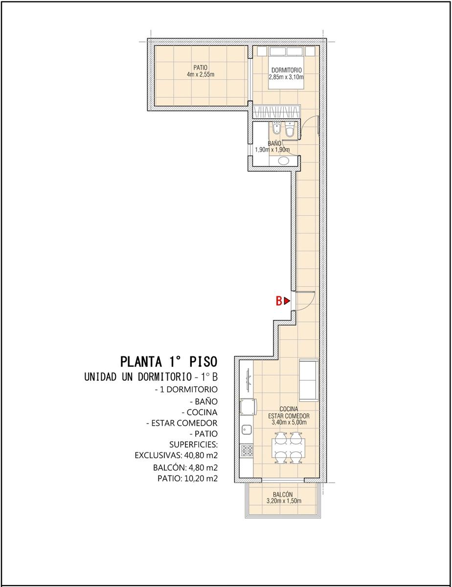 San Luis 2525 – Piso 1 Unidad B